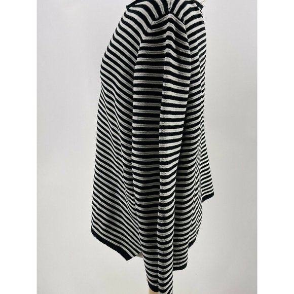 Eileen Fisher Black and White Striped Sweater - Picture 4 of 8